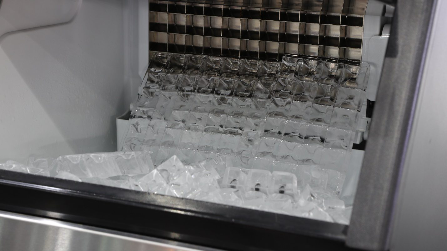 ice cubes in an ice machine