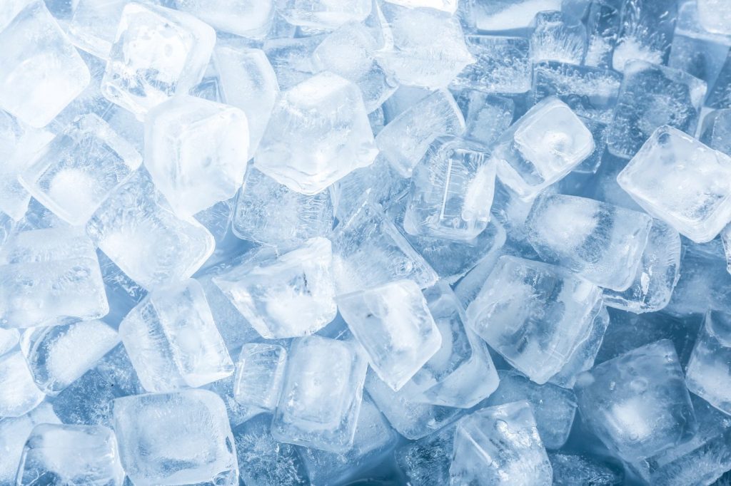 a bunch of ice cubes