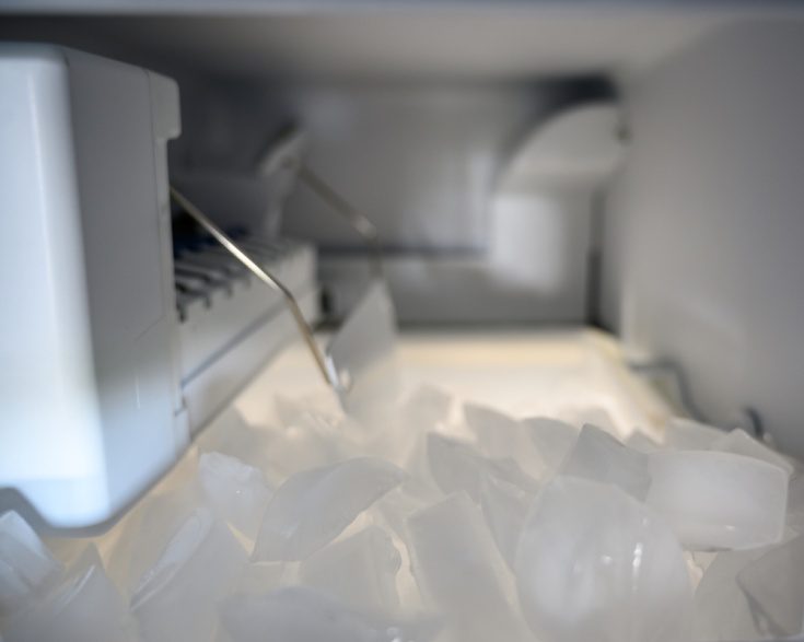 Ice cubes in an ice machine
