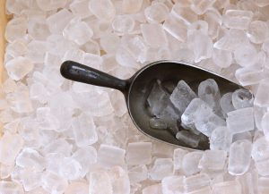 Ice cubes from the under-counter ice machine