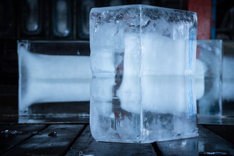 Two rectangular ice cubes