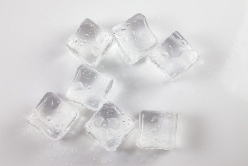 An image of ice cubes on a white background  
